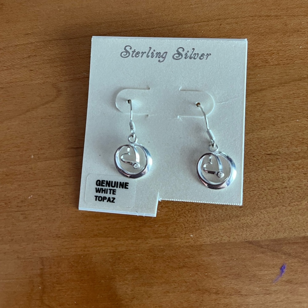 Silver heart earrings